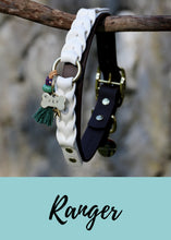 Load image into Gallery viewer, Örgülü beyaz renkli köpek tasması deri kayışlar Biothane Dog Collars